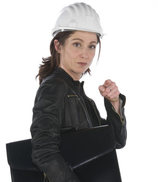 辦公室里漂亮的女建筑師