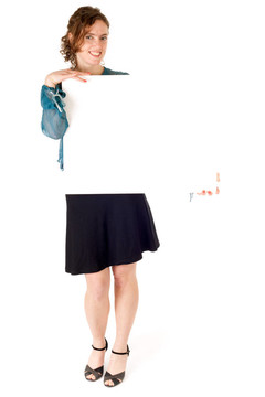 年輕的女人的廣告牌