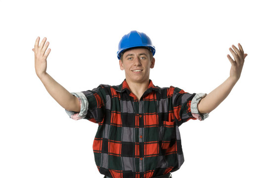 年輕的建筑工人