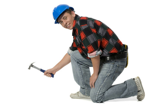 年輕的建筑工人