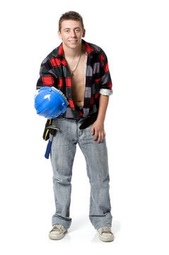 年輕的建筑工人