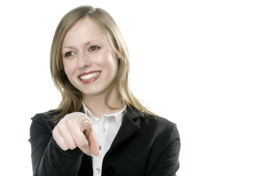 年輕漂亮的女人直接指著你
