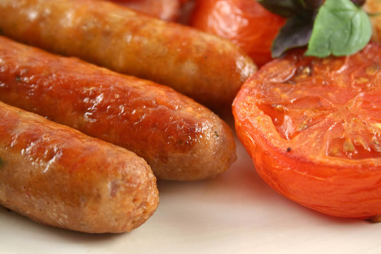 香腸和Fried Tomato