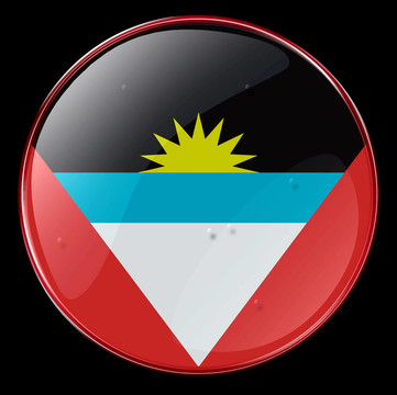 安提瓜和Barbuda Flag Button