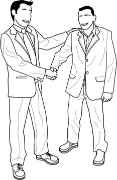 商人握手插圖