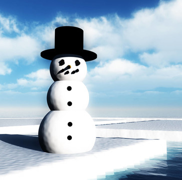 碎冰上的雪人