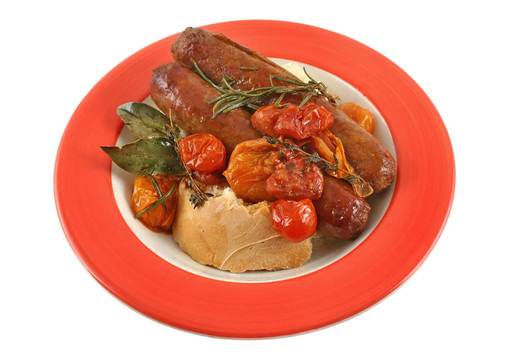 香腸和Tomato Bake