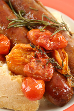 香腸和Tomato Bake