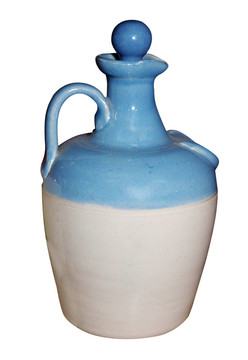 仿古藍(lán)和White Stoneware Bottle