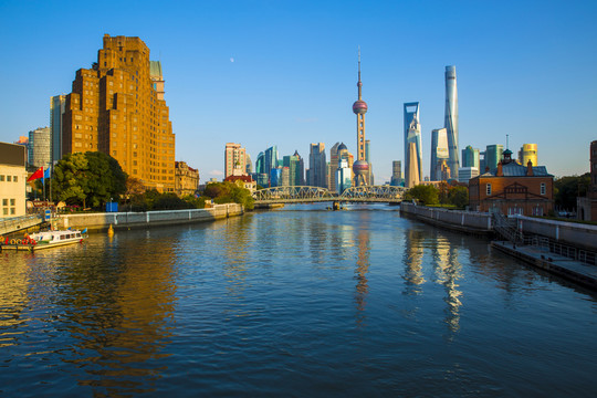 蘇州河 上海 上海浦東 高空航