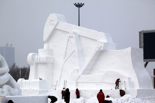 雪雕 雕塑 磕頭機