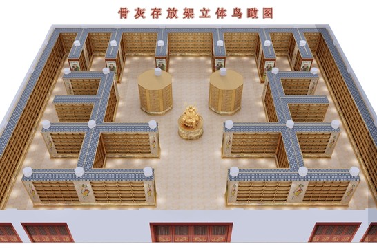 地宮裝修設計之存放架排列鳥瞰圖