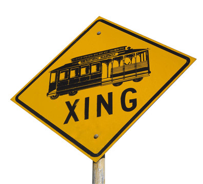 纜車穿越街道標(biāo)志