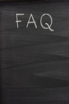 常見問題（FAQ）在黑板上