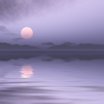 紫色的夕陽