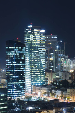 特拉維夫天際線-夜城