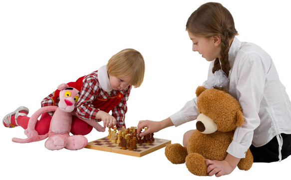 女孩下棋