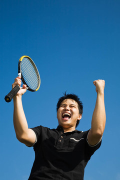 亞洲網(wǎng)球選手獲勝的喜悅