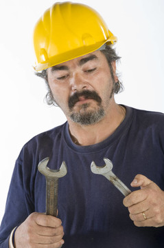 一個(gè)勤雜工或工人的整體形象