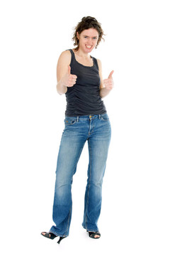 女人豎起大拇指