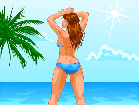 女人在Beach