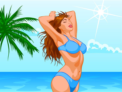 女人在Beach