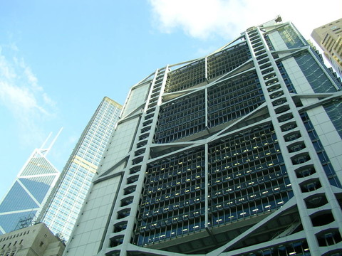 建筑是香港匯豐銀行總部大廈