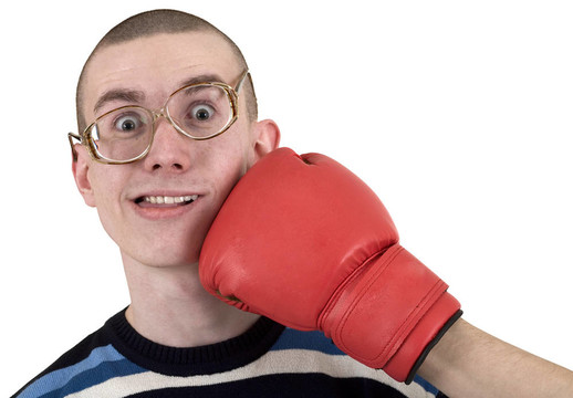 拳擊男子的拳擊手套