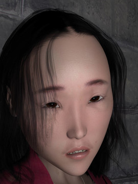 女性3D頭。