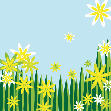 綴花草地