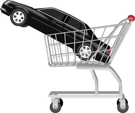 汽車購買黑色汽車購物車