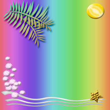 海灘度假的剪貼簿