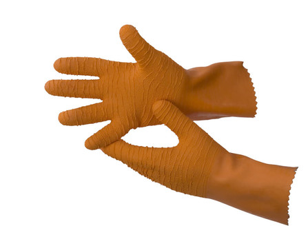 鱼加工用橙色橡胶手套