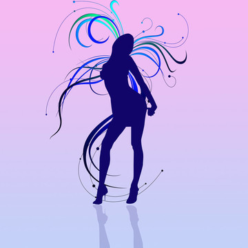女孩的剪影