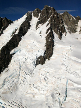 白雪覆蓋的山脈南阿爾卑斯山；新西蘭
