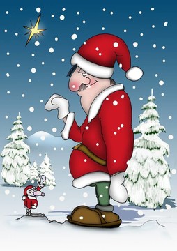 Santa和一只小老鼠
