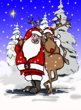 Santa和馴鹿