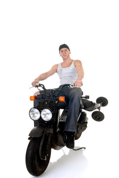 男孩和他的摩托車