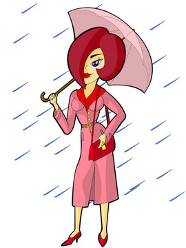 打著雨傘的女人