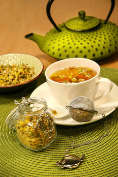 甘菊茶特寫(xiě)