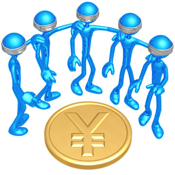 盲目地對日元硬幣