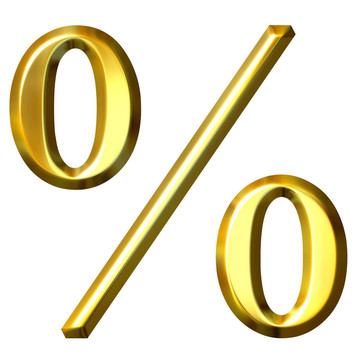 三維黃金百分比符號(hào)
