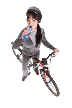 女人騎自行車