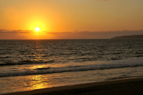 太平洋海岸日落在墨西哥
