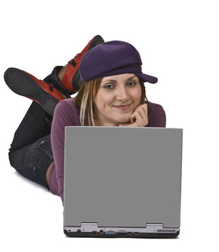 在筆記本電腦上工作