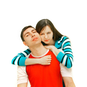 年輕夫婦白色