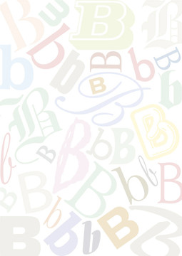 糊狀的彩色字母B