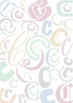 糊狀的彩色字母C