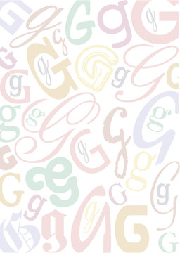 糊狀的彩色字母G