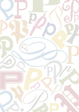 糊狀的彩色字母P